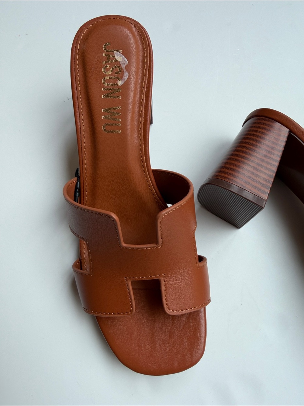 Jason Wu Tan Brown Leather Slide Mules - Picture 9 of 15